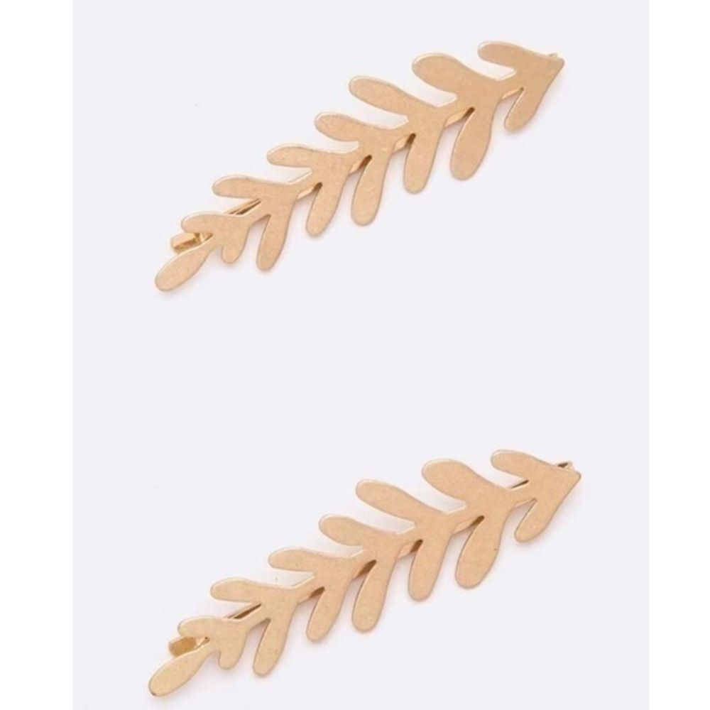 Leaf Cutout Hair Clip Set